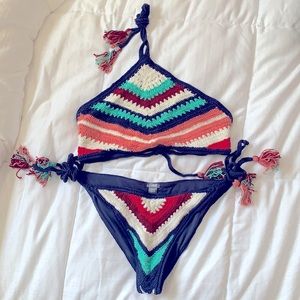 2-piece multicolor knit swimsuit from Aerie